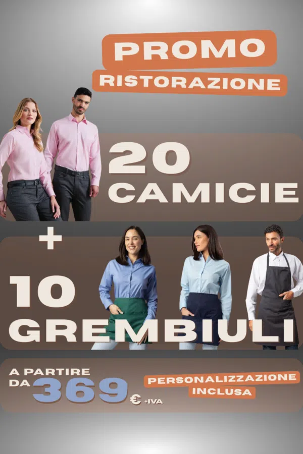 Promo Kit – 20 Camicie + 10 Grembiuli (Corto / Medio / Lungo) (Copia)