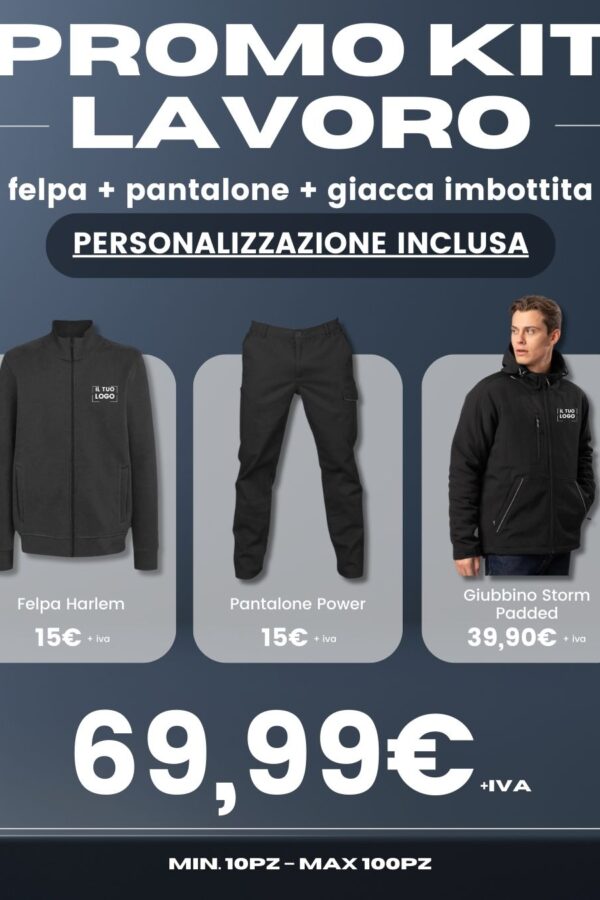 Promo Kit Felpa + Pantalone + Giubbino Imbottito (Min. 10 KIT)