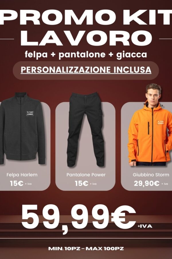 Promo Kit Felpa + Pantalone + Giubbino (Min. 10 KIT)