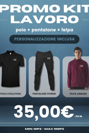 Promo Kit Polo + Pantalone + Felpa (Min. 10 KIT)