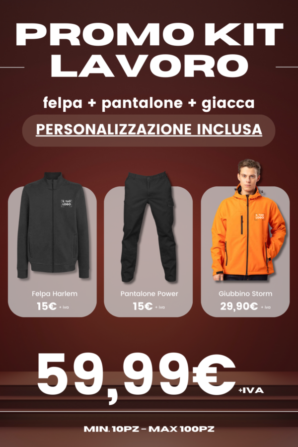 Promo Kit Felpa + Pantalone + Giubbino (Min. 10 KIT)
