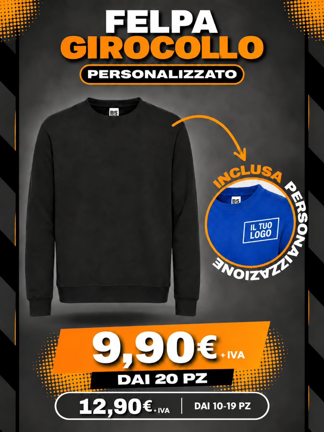 Promo Felpa Girocollo Personalizzata